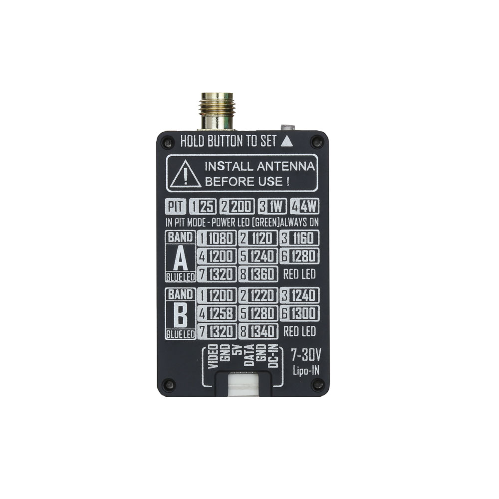 RUSHFPV 1.3GHz 4W VTX with SMA Omni-directional Antenna Support IRC Tramp Protocol Video Transmitter