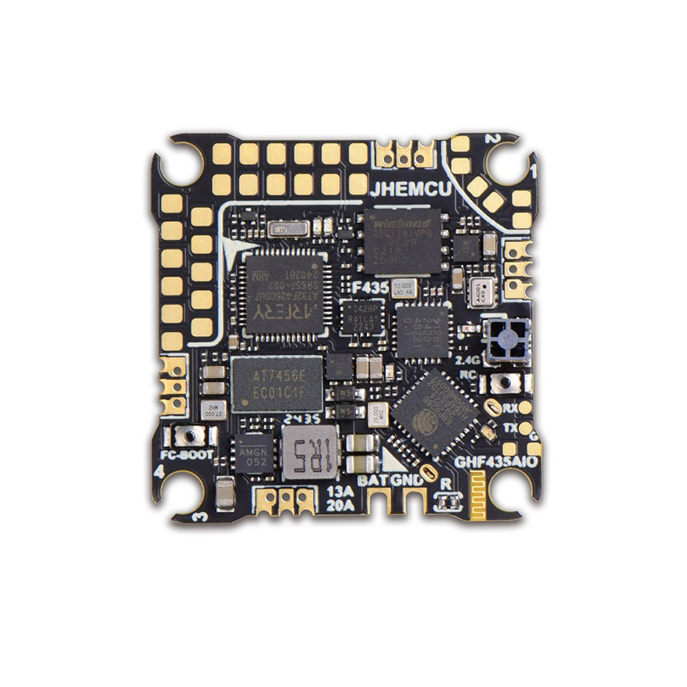 JHEMCU GHF435AIO 20A Flight Controller 2-4S with OSD Baro Blackbox 16MB GPS Built-in ELRS 2.4G CRSF