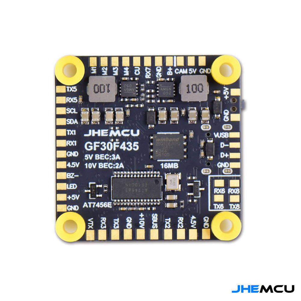 JHEMCU GF30F43 Flight Controller ICM42688P Support OSD GPS With Black Box 16MB Barometer BEC 3-6S