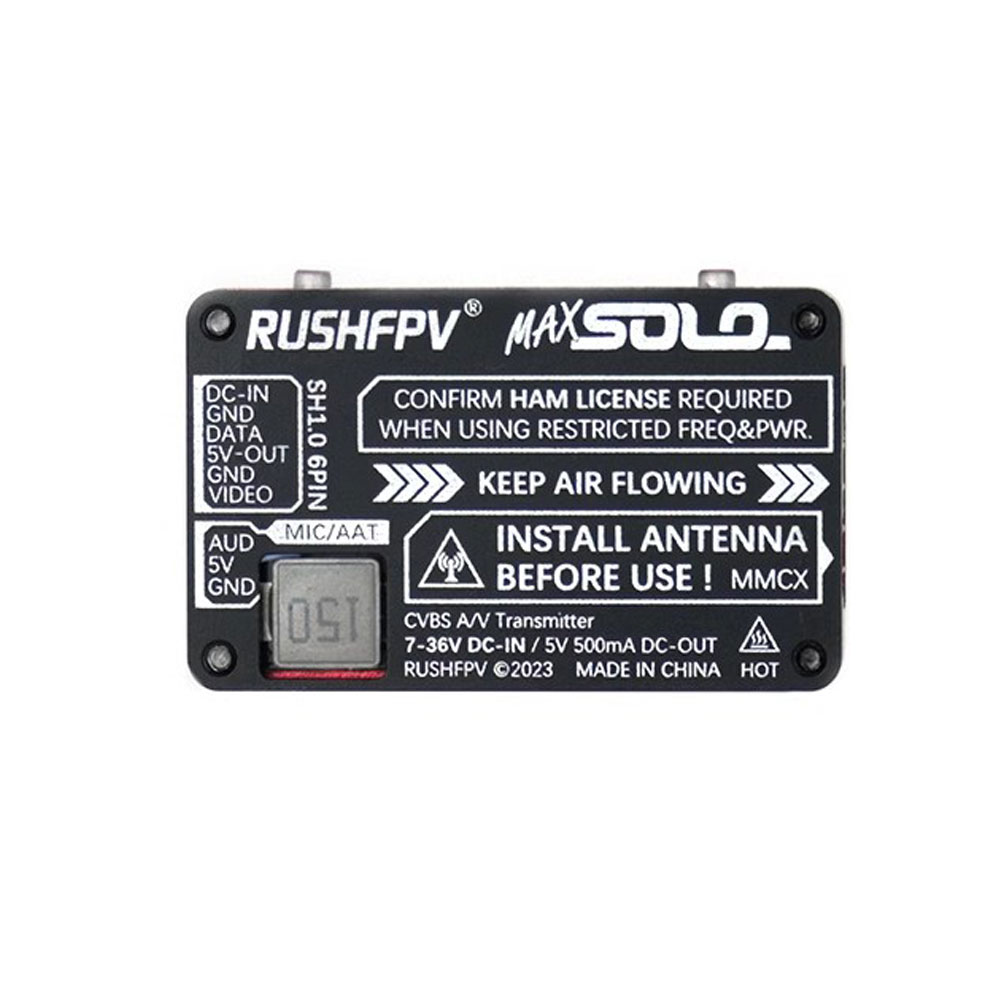 RUSHFPV MAX SOLO XBAND 4.9G 2.5W 8CH Transmitter VTX 4.9Ghz CNC Shell Built-In Cooling Fan 