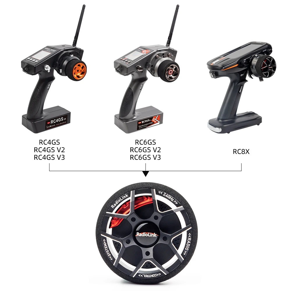 Radiolink Transmitter Alloy Steering Wheel Car Ship Model Remote Control Metal Handwheel for RC8X RC6GS RC4GS-HPXGRC