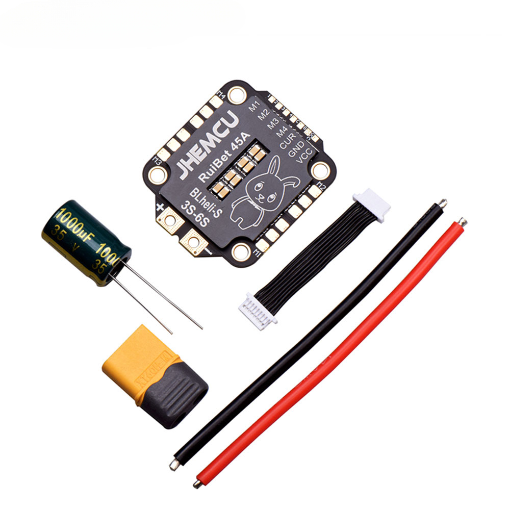 JHEMCU RuiBet 45A/55A ESC BLHELI_S Dshot600 4in1 Brushless ESC 3-6S 30.5X30.5 M4