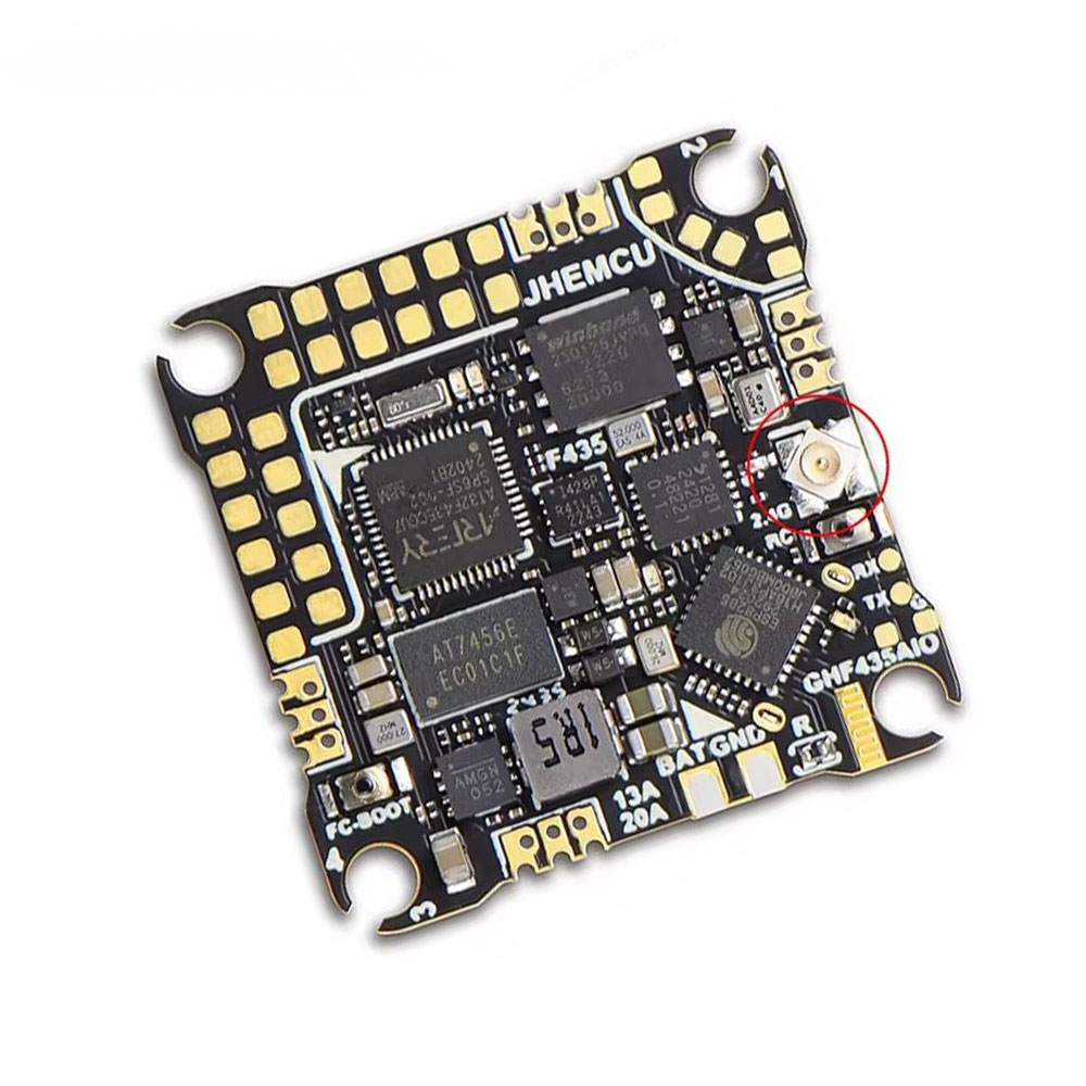 JHEMCU GHF435AIO 20A Flight Controller 2-4S with OSD Baro Blackbox 16MB GPS Built-in ELRS 2.4G CRSF