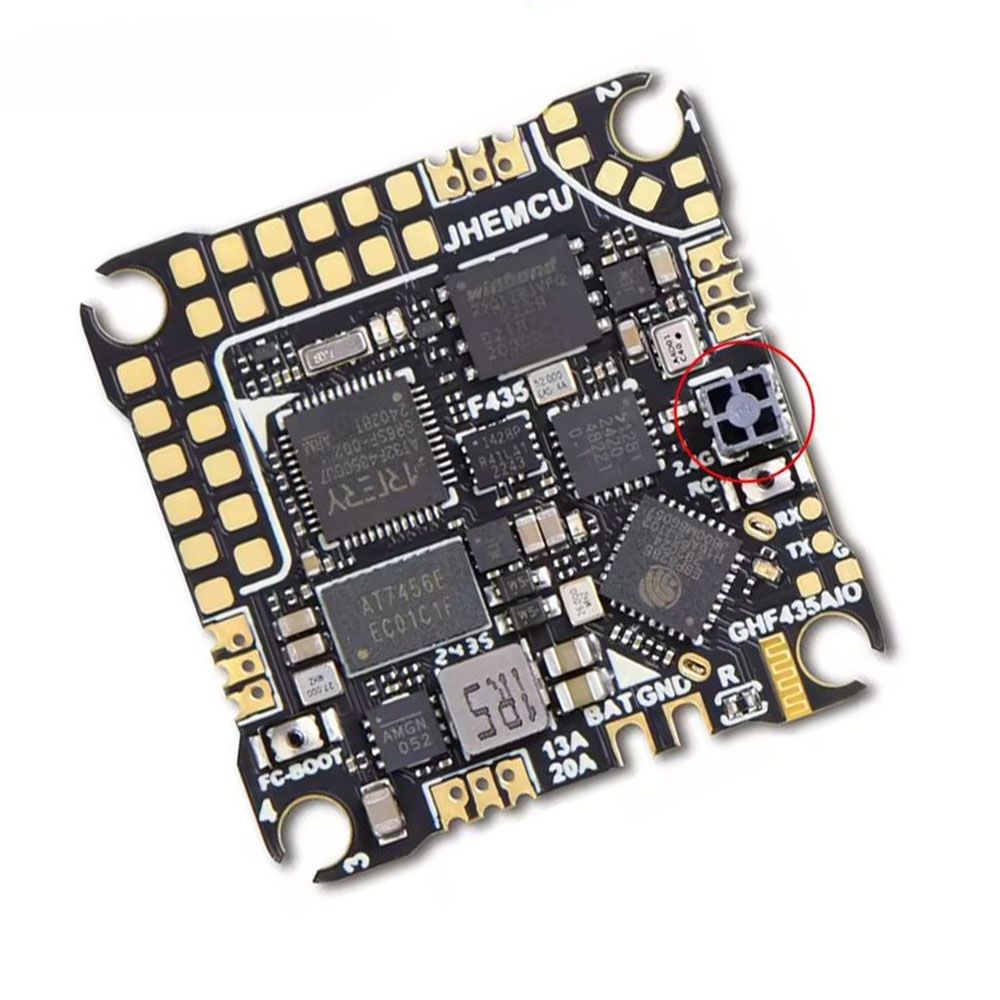 JHEMCU GHF435AIO 20A Flight Controller 2-4S with OSD Baro Blackbox 16MB GPS Built-in ELRS 2.4G CRSF