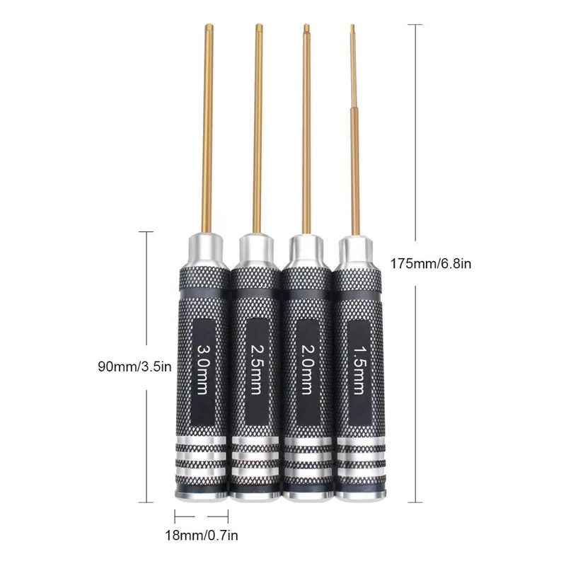 1.5mm 2.0mm 2.5mm 3.0mm Hex Screw Driver Screwdriver Set Hexagon Tool Kit For FPV Racing Drone Heli Airplanes Cars Boat RC Tools-HPXGRC