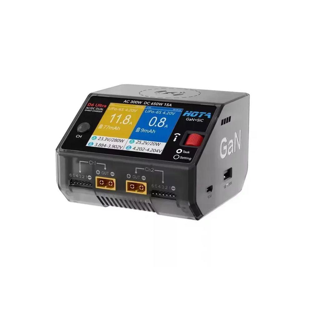  HOTA D6 Ultra GaN 650W AC/DC Dual Smart Charger 