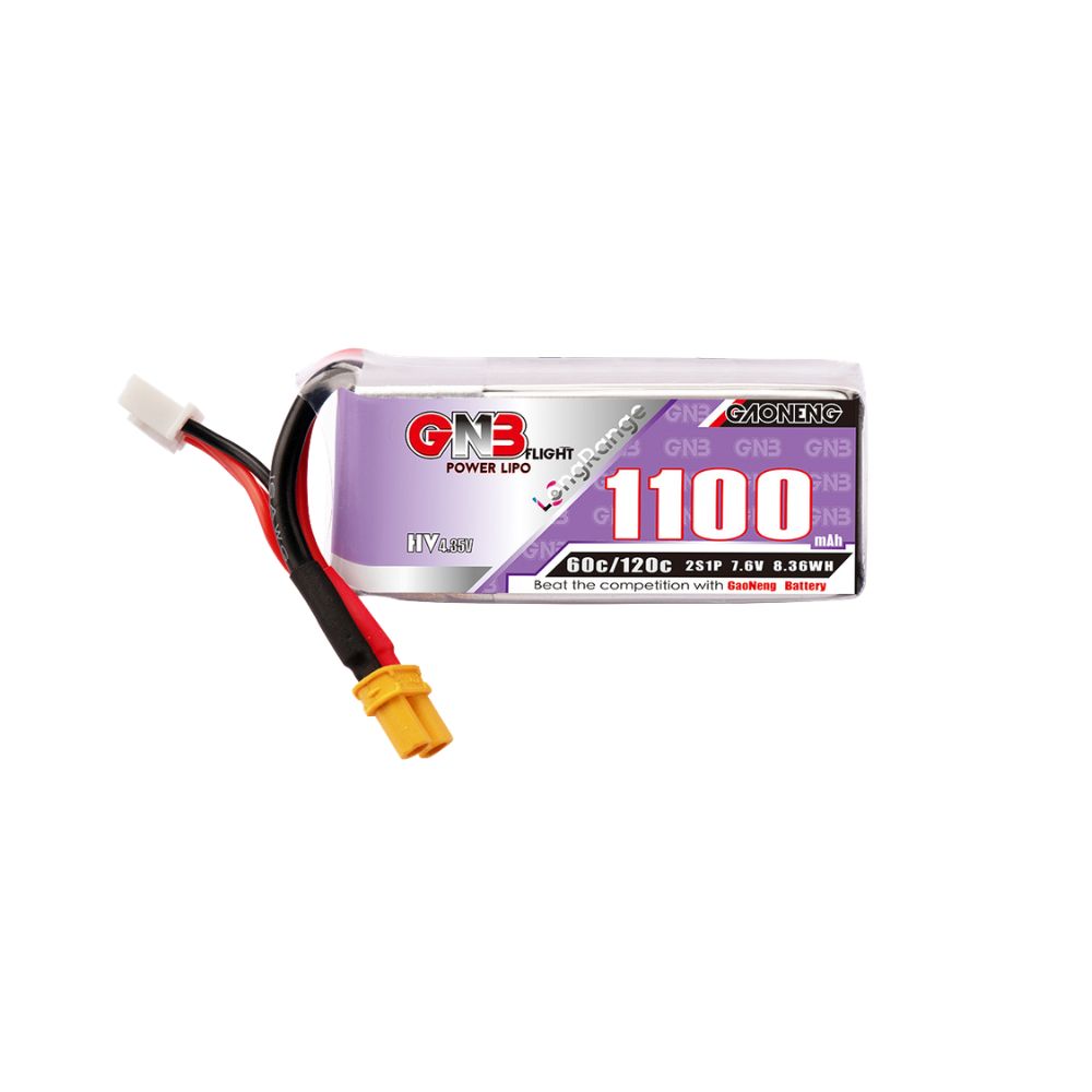 GAONENG GNB LiHV 2S 7.6V 1100mAh 60C XT30 LiPo Battery