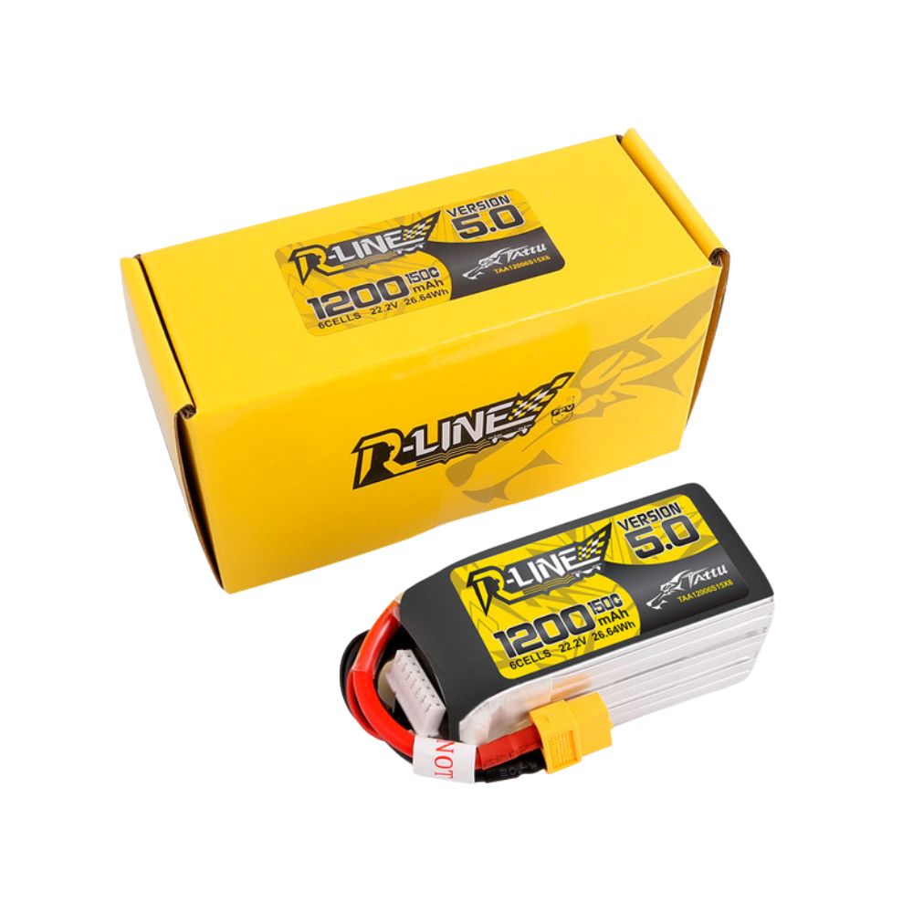 TATTU R-LINE 5.0 1200mAh 150C 22.2V 6S Battery with XT60 Plug