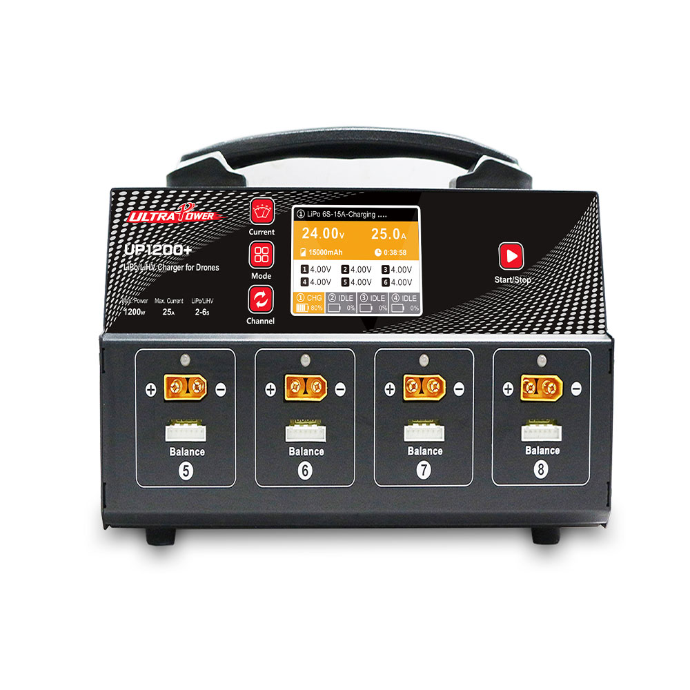 ULTRA POWER UP1200+ 8-way 25A high-power battery smart charger with screen for crop protection