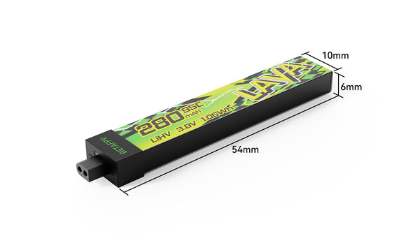 LAVA II 1S 280mAh Battery dimensions