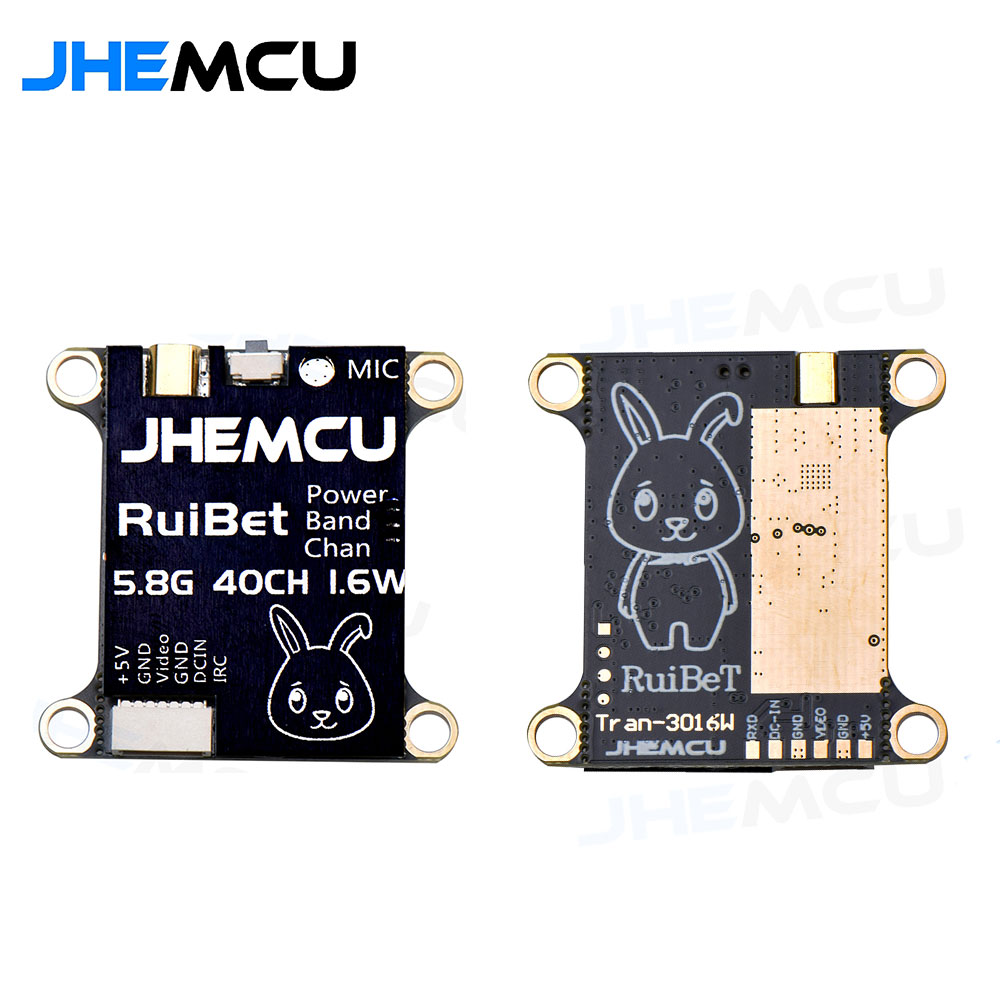 JHEMCU RuiBet Tran-3016W 5.8G 40CH 1.6W PitMode 25mW 200mW 400mW 800mW 1600mW Adjustable VTX 2-6S 30X30mm-HPXGRC