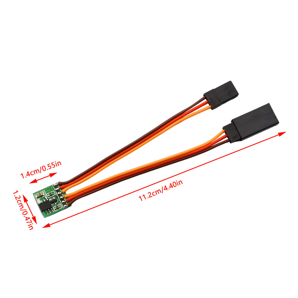 Universal Servo Inverter Signal 4-6V / 3.6V-24V Steering Gear Reverser Low/High Voltage For RC Servo Airplane V-tail-HPXGRC