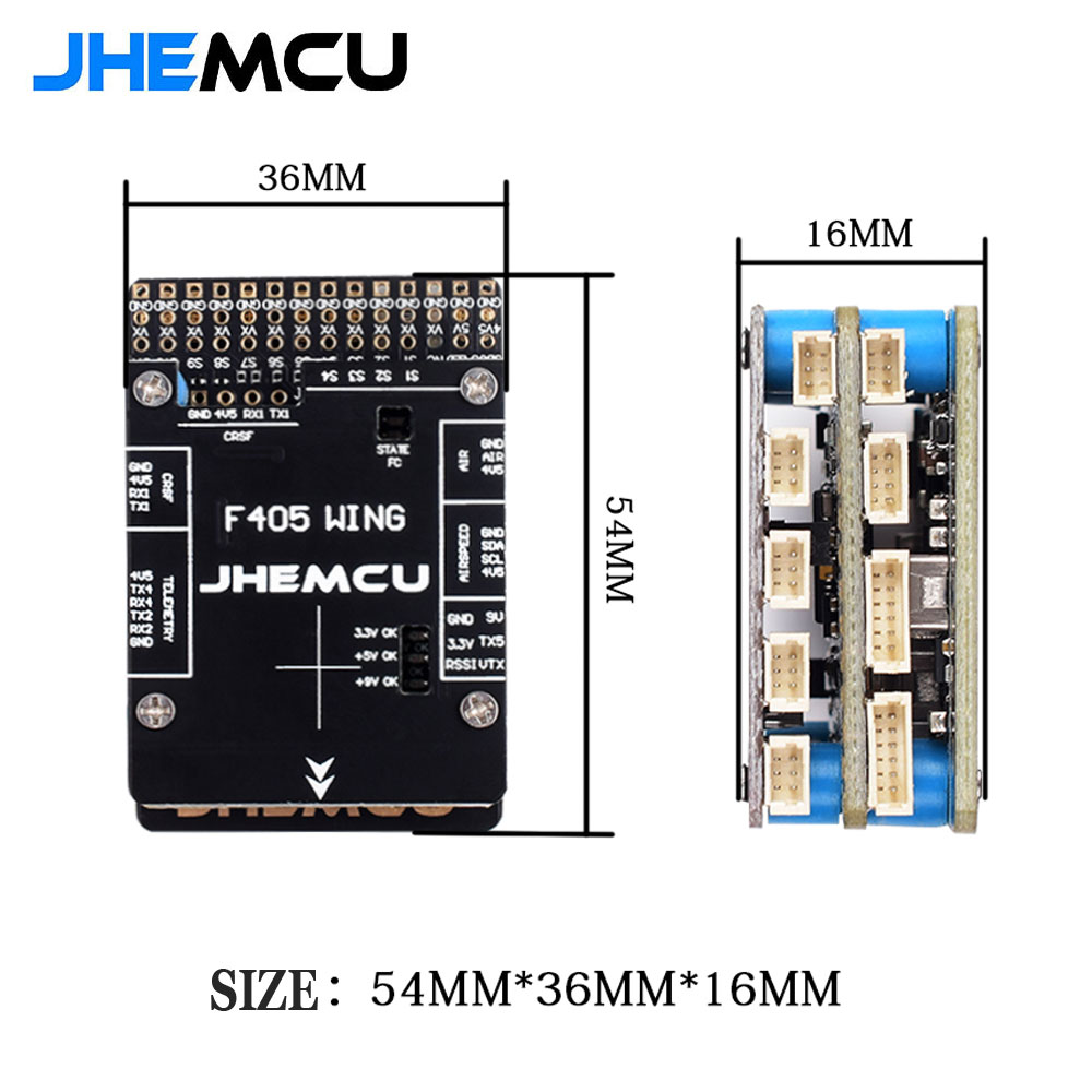 JHEMCU F405 Wing INAV Flight Controller Built-in Barometer Gyroscope OSD Blackbox BEC for RC Airplane Fixed-Wing-HPXGRC