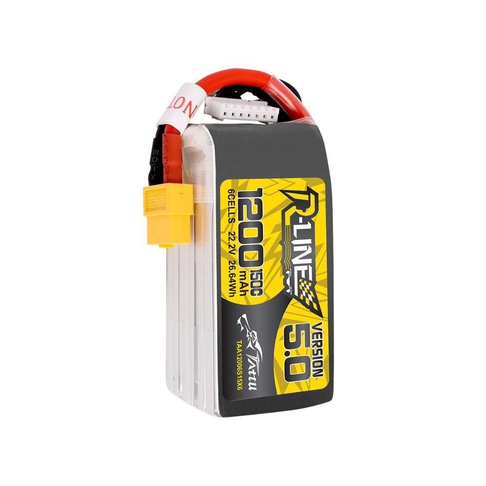 TATTU R-LINE 5.0 1200mAh 150C 22.2V 6S Battery with XT60 Plug