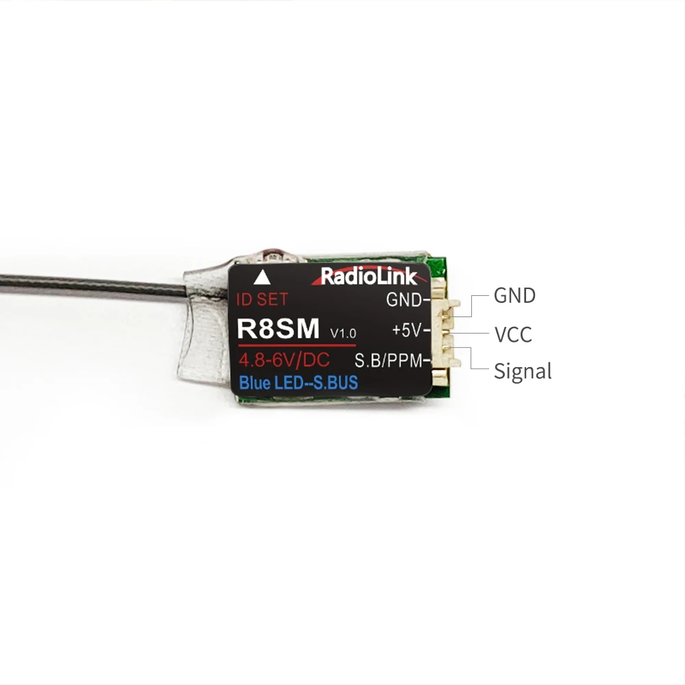 Radiolink 2.4GHz R8SM 8 Channels RC Receiver Super Mini Tiny SBUS/PPM for Mini Drone Works with T8FB/T8S Transmitter Controller-HPXGRC