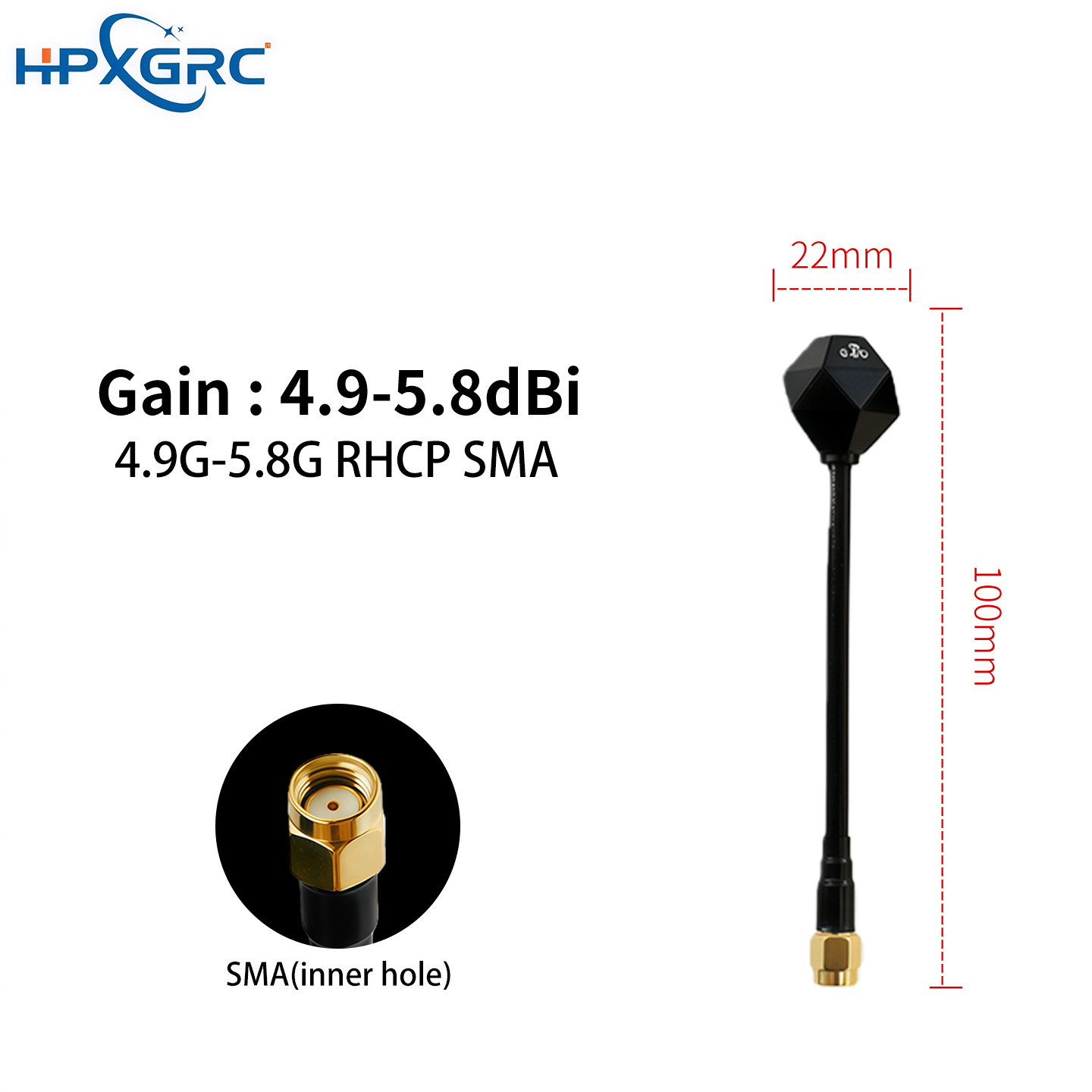 HPXGRC 3.3G/4.9G/5.8G Right-Hand Circularly Polarized High-Performance Antenna