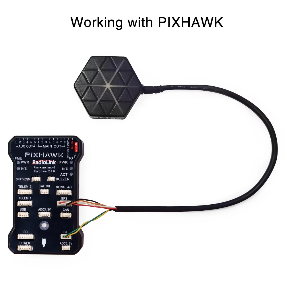 Radiolink M10N GPS SE100 Module High Positional Accuracy Work with GLONASS/BeiDou for APM PX4 Pixhawk 2.4.8 Flight Controller-HPXGRC