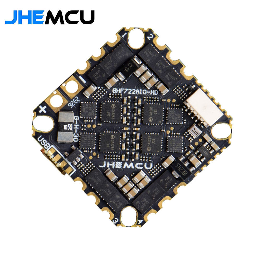 JHEMCU GHF722AIO-HD 40A AIO Flight Controller F722 FC Baro OSD BlackBox 40A 4in1 ESC 2-6S