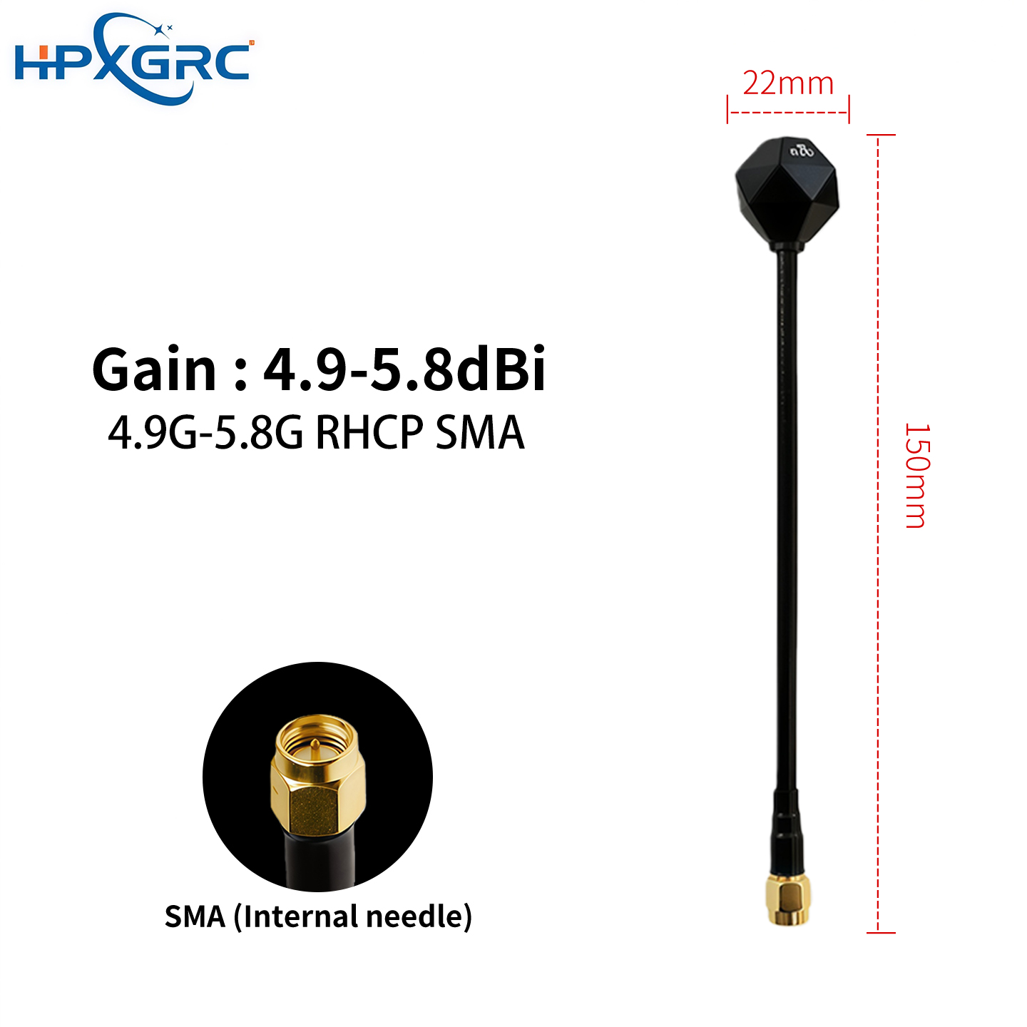 HPXGRC 3.3G/4.9G/5.8G Right-Hand Circularly Polarized High-Performance Antenna