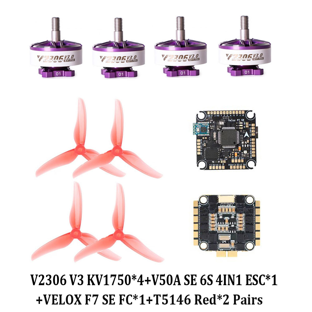 T-HOBBY Velox 5Inch Freestyle Power System V2306 / V2207 V3 Motors&V50A SE 6S 4IN1 ESC&VELOX F7 SE Flight Controller&T5146 Props-HPXGRC