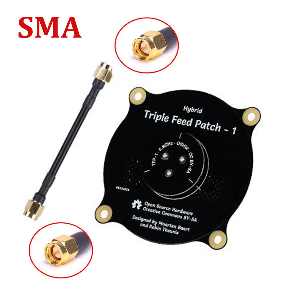 5.8GHz Triple Feed Patch Antenna SMA / RP SMA Directional Circularly Polarized Antenna for FPV Fatshark Goggles RC Drone-HPXGRC