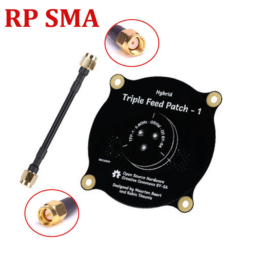5.8GHz Triple Feed Patch Antenna SMA / RP SMA Directional Circularly Polarized Antenna for FPV Fatshark Goggles RC Drone-HPXGRC