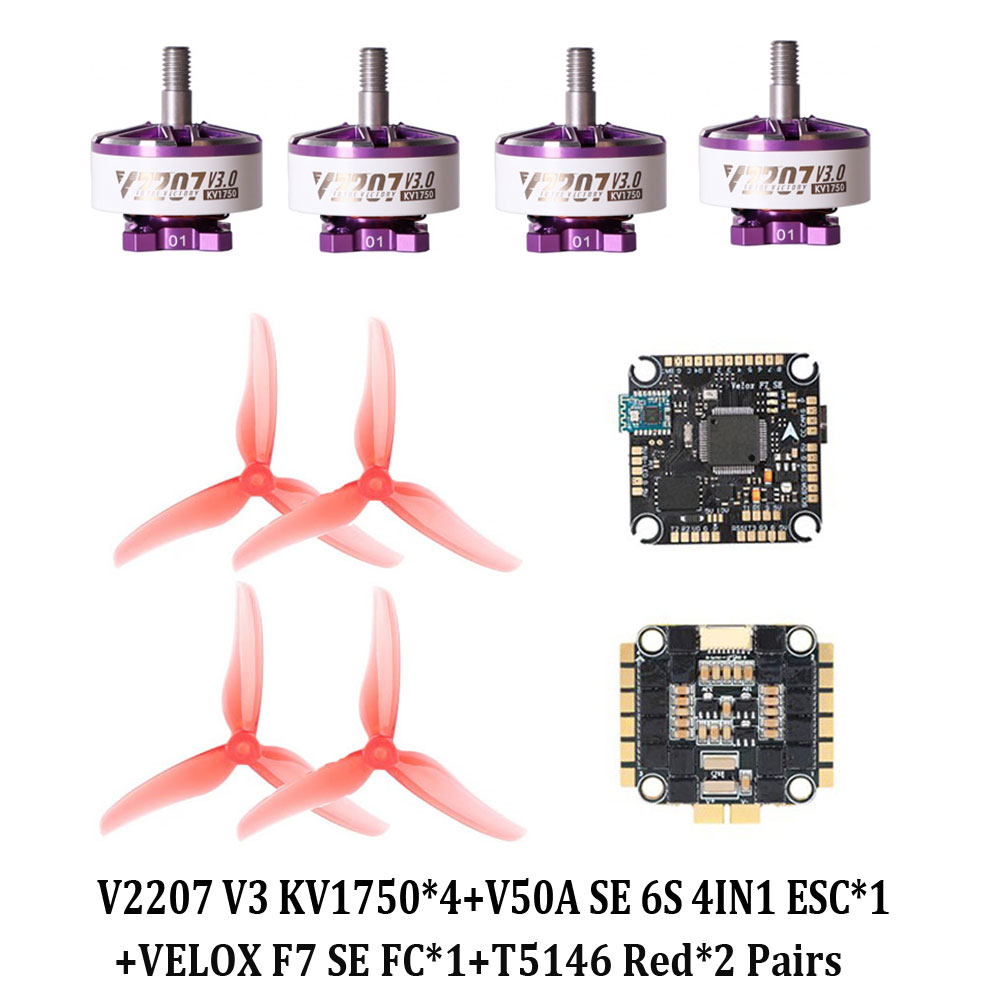 T-HOBBY Velox 5Inch Freestyle Power System V2306 / V2207 V3 Motors&V50A SE 6S 4IN1 ESC&VELOX F7 SE Flight Controller&T5146 Props-HPXGRC