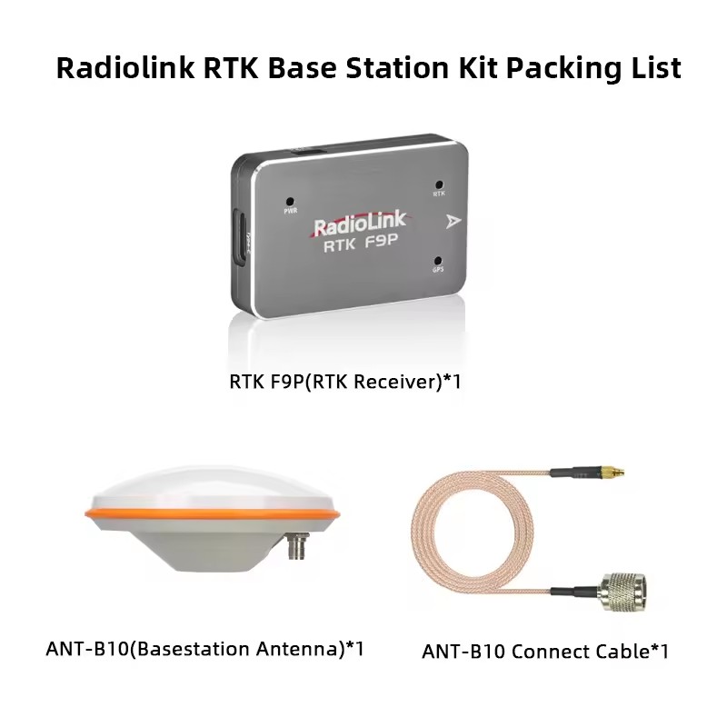Radiolink RTK F9P Receiver Centimeter-level, RTK Base Station ANT-B10, RTK Rover Antenna ANT-M7for Drone Car Boat PIX APM PX4-HPXGRC