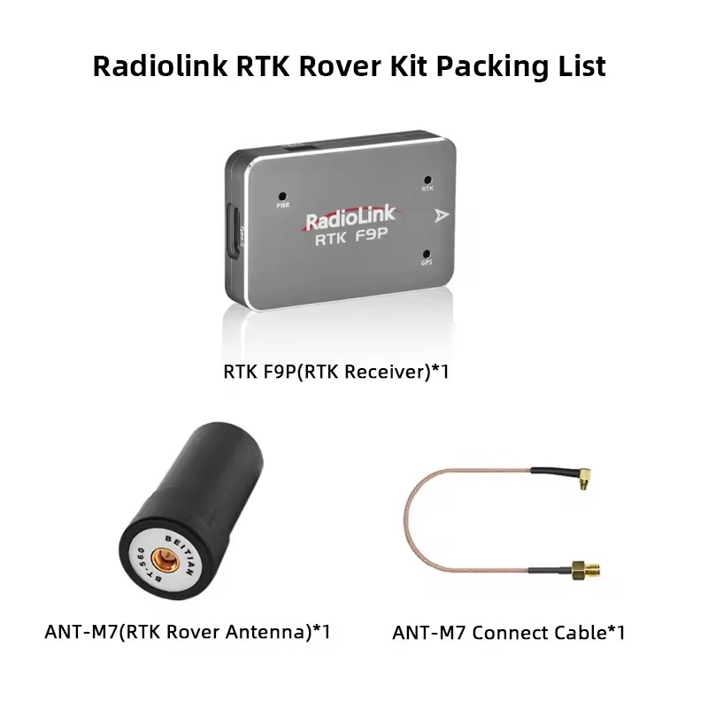 Radiolink RTK F9P Receiver Centimeter-level, RTK Base Station ANT-B10, RTK Rover Antenna ANT-M7for Drone Car Boat PIX APM PX4-HPXGRC