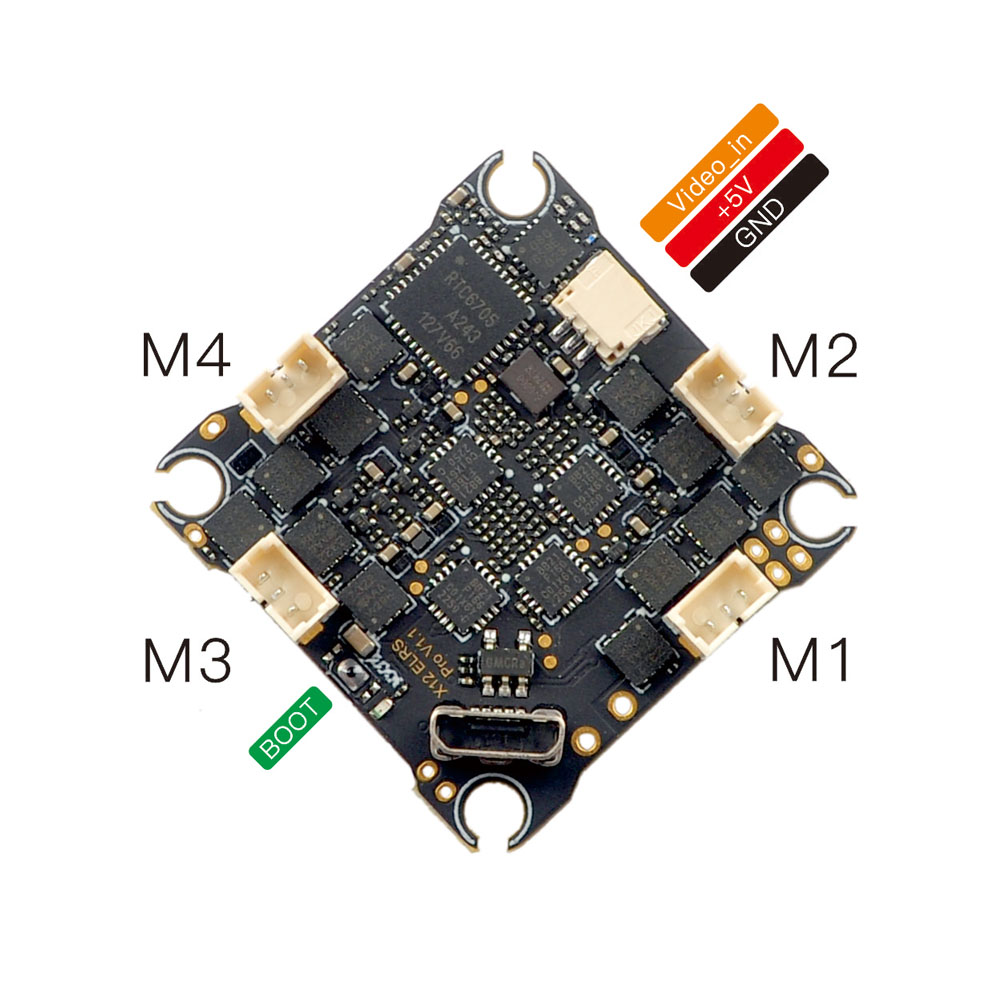 HappyModel X12 ELRS Pro 5in1 AIO Flight Controller Built-in 2.4G ELRS V3.0 OPENVTX 400mW 1-2S LiPo 25.5X25.5mm-HPXGRC