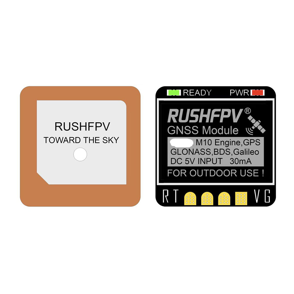 RUSHFPV GNSS MINI M10 UBX NMEA Dual Protocol GPS Module Built-in Ceramic Antenna