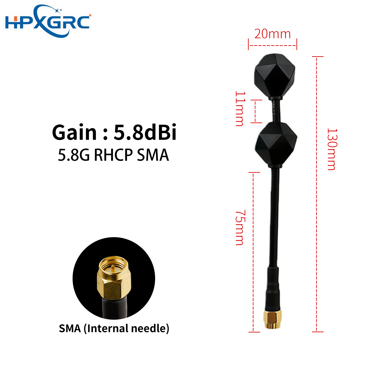 HPXGRC 3.3G/4.9G/5.8G Right-Hand Circularly Polarized High-Performance Antenna