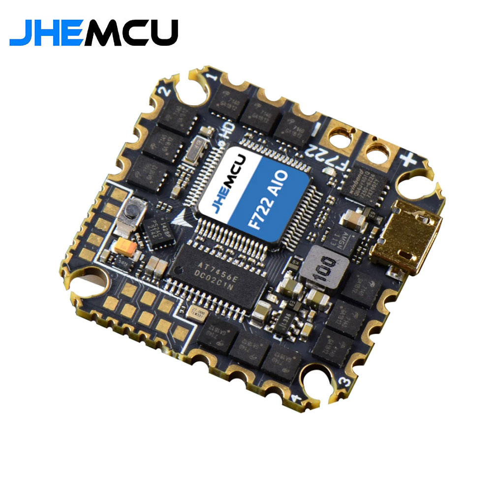 JHEMCU GHF722AIO-HD 40A AIO Flight Controller F722 FC Baro OSD BlackBox 40A 4in1 ESC 2-6S