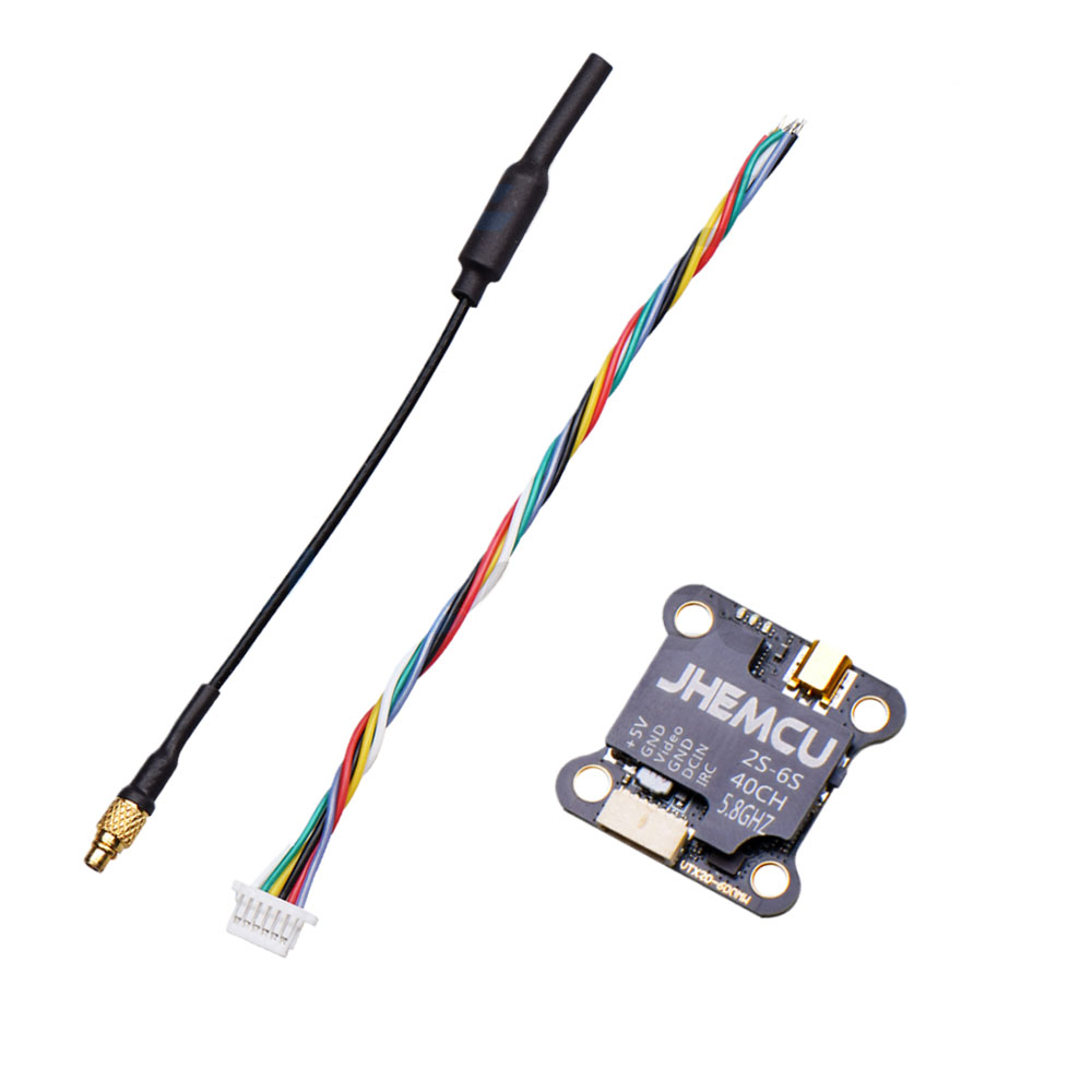 JHEMCU VTX20-600 5.8G 40CH FPV Transmitter PitMode 25mW 100mW 200mW 400mW 600mW 7-26V Adjustable VTX