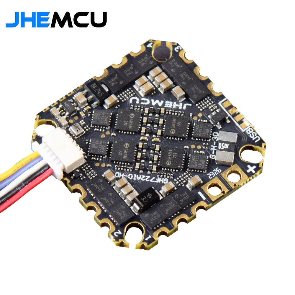 JHEMCU GHF722AIO-HD 40A AIO Flight Controller F722 FC Baro OSD BlackBox 40A 4in1 ESC 2-6S