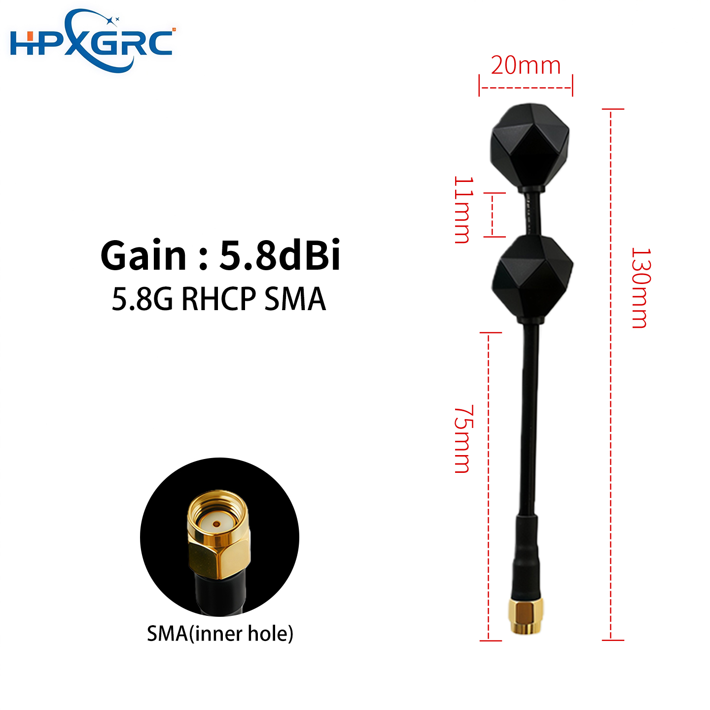 HPXGRC 3.3G/4.9G/5.8G Right-Hand Circularly Polarized High-Performance Antenna
