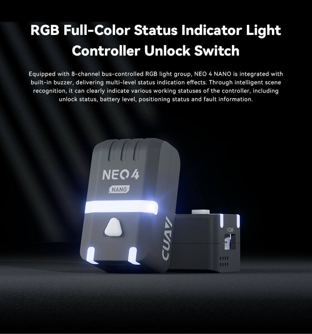 NEO 4 Nano GNSS Module Feature: RGB Full-Color Status Indicator Light Controller Unlock Switch