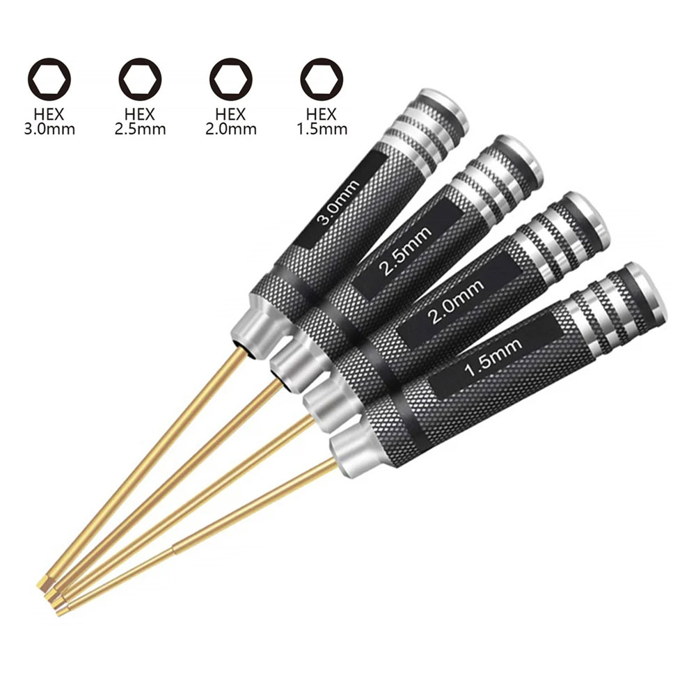 1.5mm 2.0mm 2.5mm 3.0mm Hex Screw Driver Screwdriver Set Hexagon Tool Kit For FPV Racing Drone Heli Airplanes Cars Boat RC Tools-HPXGRC