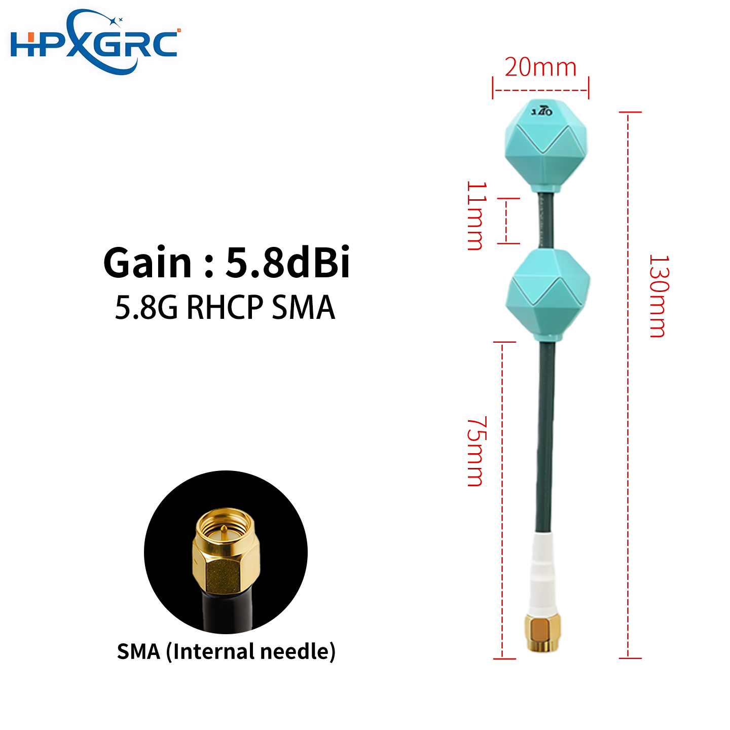 HPXGRC 3.3G/4.9G/5.8G Right-Hand Circularly Polarized High-Performance Antenna