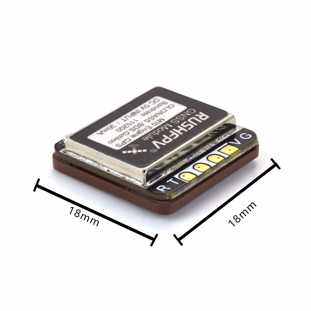 RUSHFPV GNSS MINI M10 UBX NMEA Dual Protocol GPS Module Built-in Ceramic Antenna