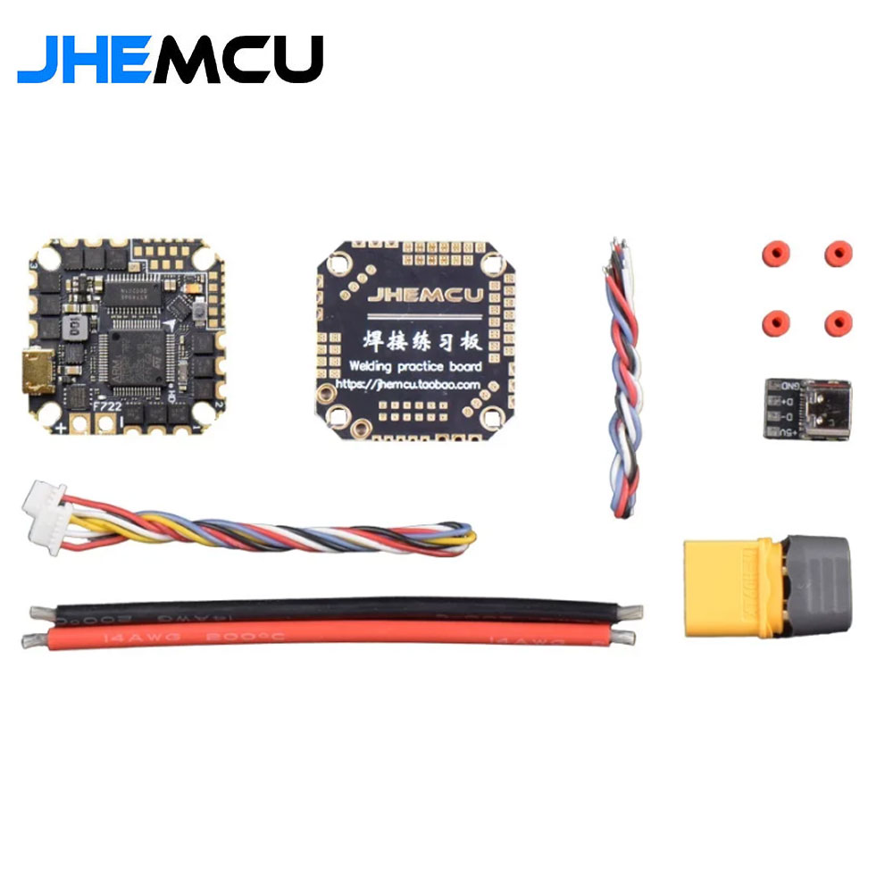JHEMCU GHF722AIO-HD 40A AIO Flight Controller F722 FC Baro OSD BlackBox 40A 4in1 ESC 2-6S