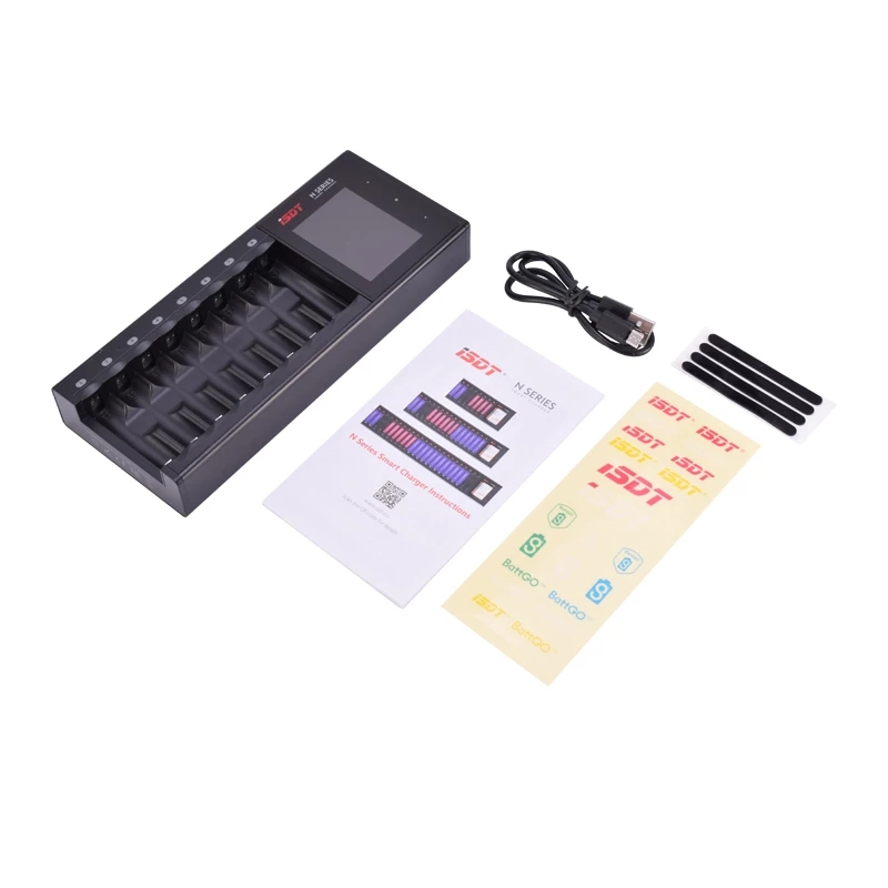 ISDT N8 8-Slot Smart Household Charger,Fast Charger for AA AAA Rechargeable Batteries