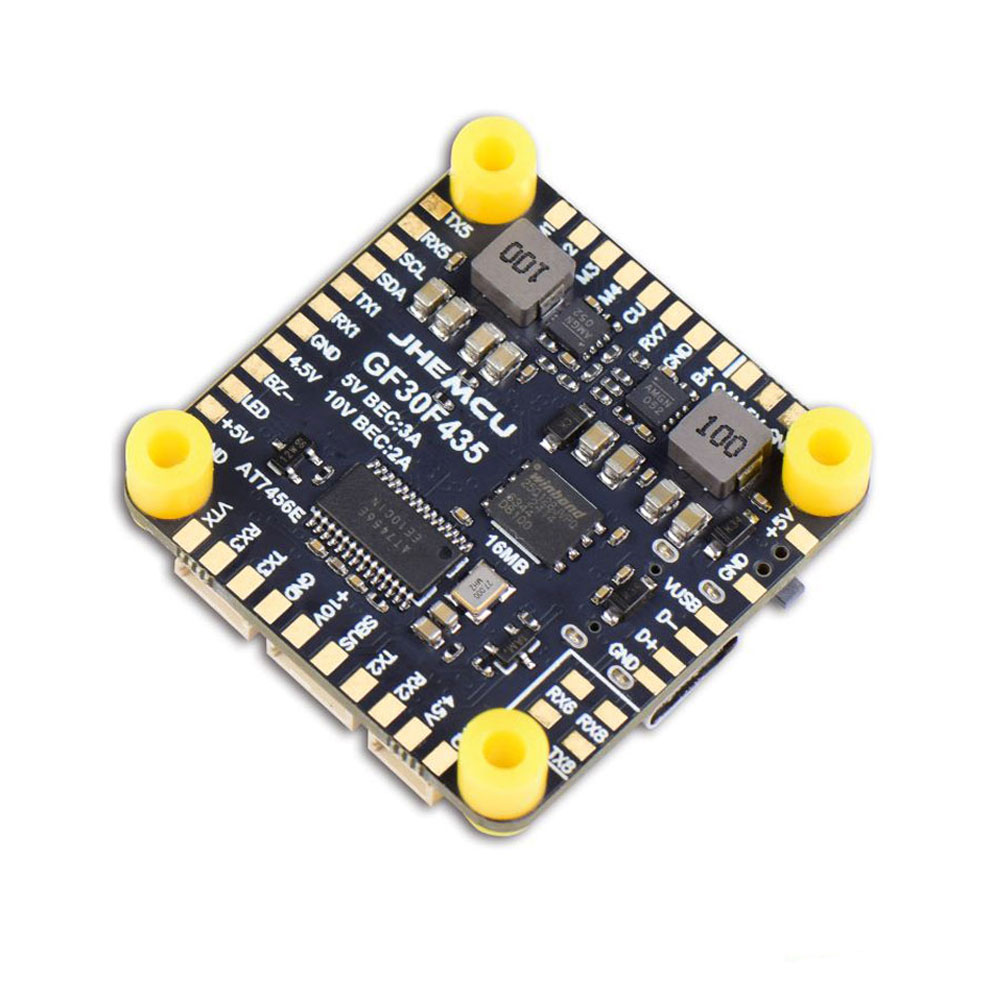 JHEMCU GF30F43 Flight Controller ICM42688P Support OSD GPS With Black Box 16MB Barometer BEC 3-6S