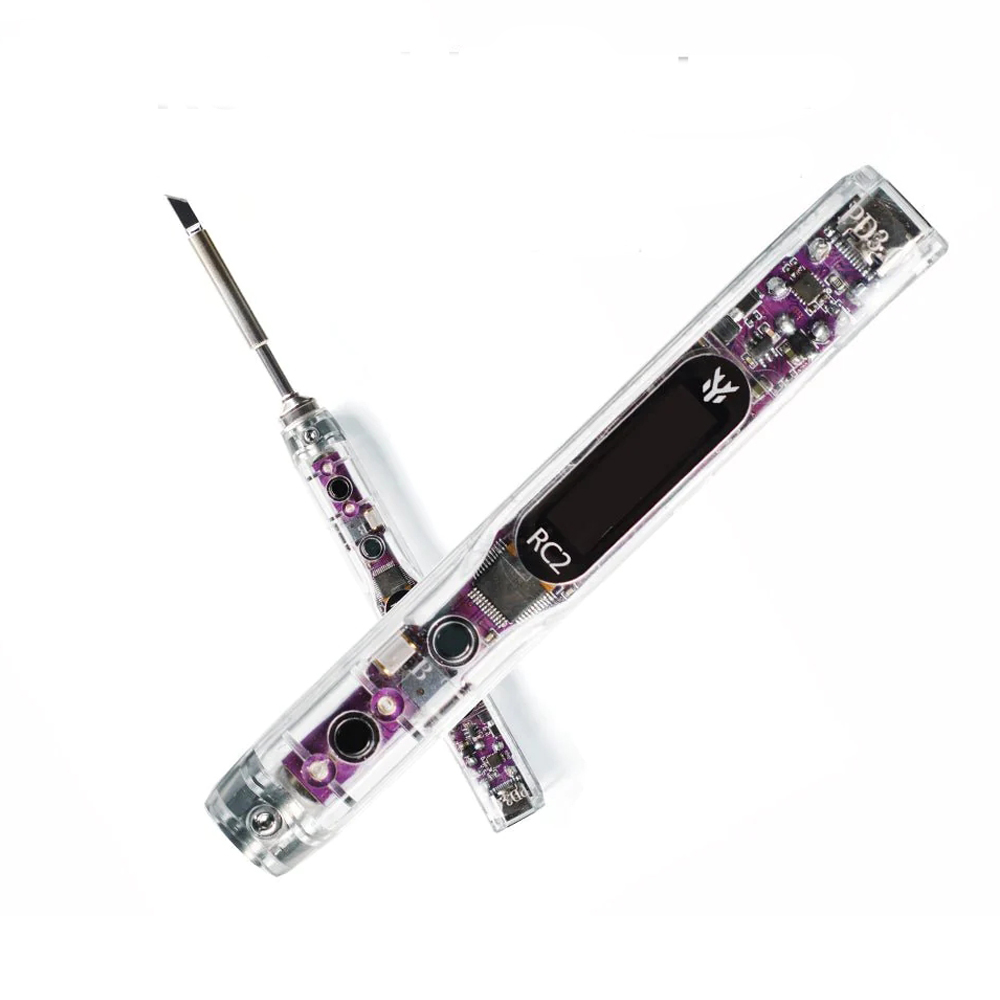 HGLRC RC2 Soldering Iron OLED HD Display Smart Constant Temperature Compatible with TS / T12 Soldering Lron Tips for FPV Drone-HPXGRC