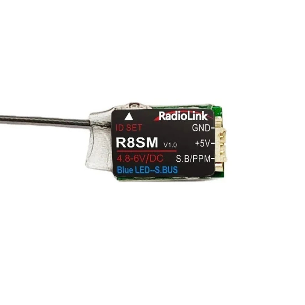 Radiolink 2.4GHz R8SM 8 Channels RC Receiver Super Mini Tiny SBUS/PPM for Mini Drone Works with T8FB/T8S Transmitter Controller-HPXGRC