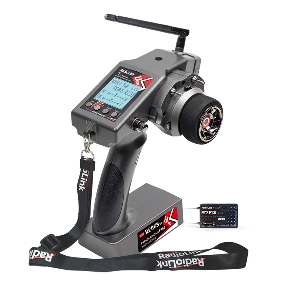 Radiolink RC6GS V3 2.4G 7 Channel Radio Transmitter with R7FG Receiver Gyro Telemetry Included Remote Controller for RC Car Boat-HPXGRC