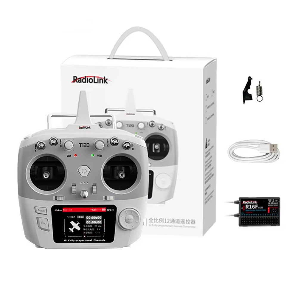 RadioLink T12D 12 Channels RC Transmitter 2.4GHz with R16F Receiver Remote Controller for FPV Drone Fixed Wing Airplane Car-HPXGRC