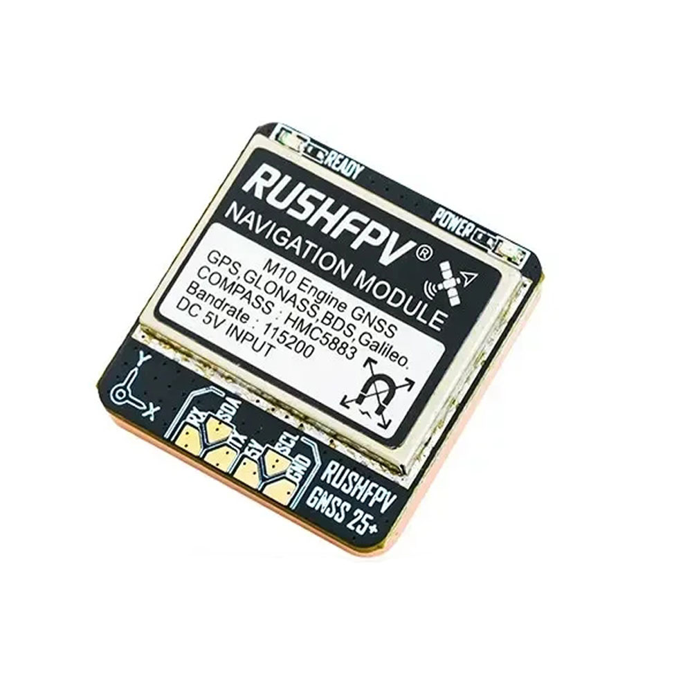 RUSHFPV GNSS PRO M10 Dual Protocol GPS Module Built-in Ceramic Antenna HMC5883 Compass 5V Input 25X25mm -HPXGRC