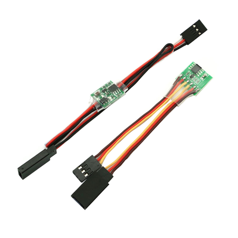 Universal Servo Inverter Signal 4-6V / 3.6V-24V Steering Gear Reverser Low/High Voltage For RC Servo Airplane V-tail-HPXGRC