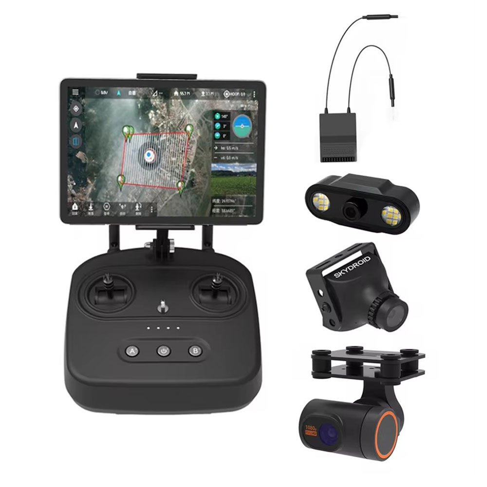 SKYDROID T10 Remote Control Mini Camera 10km Digital Map Transmission 4 In 1 With R10 Reciever For RC Plant Protection Drone-HPXGRC